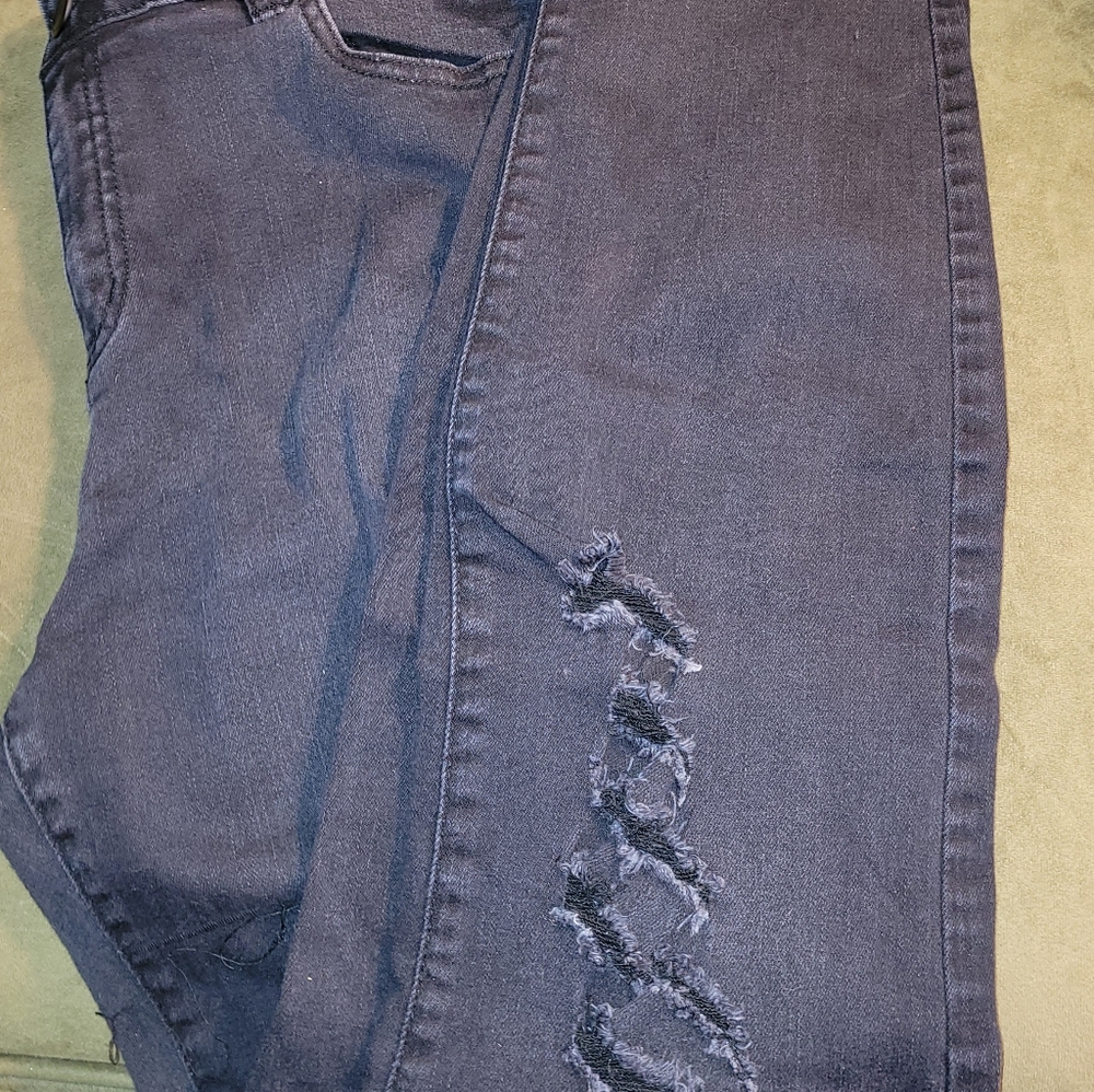 Women's Plus size Jeans. Size 16. Lane Bryant.  Black w/ tie up ankles.